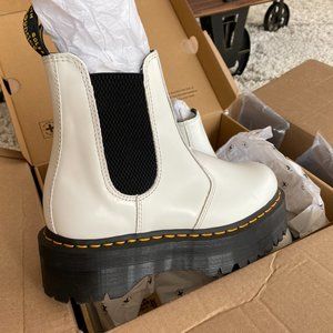 Dr. Martens White 2976 Quad Chelsea Boots